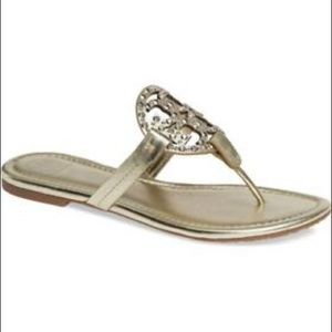 NIB Tory Burch Miller Embellished Sandal Gold 8.5